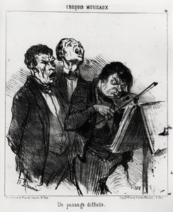 Muzikale schetsen: een moeilijk passage (illustratie door Honore Daumier, gepubliceerd in Charivari, gedateerd 5 maart 1852) door Honoré Daumier