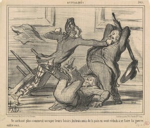 Niet meer wetend hoe hun vrije tijd te gebruiken... door Honoré Daumier