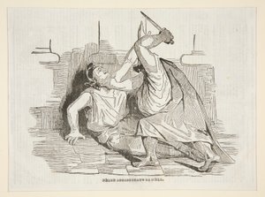 Neron die zijn moeder vermoordt, uit Charivari 9 april 1834 door Honoré Daumier