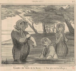 Nimfen aan de Oever van de Marene door Honoré Daumier