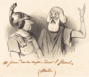 Ja, ik kom, in zijn tempel... door Honoré Daumier