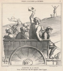 Opening van de jacht door Honoré Daumier