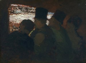 Parterre publiek in het theater door Honoré Daumier