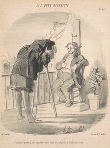 Positie die als het meest comfortabel wordt beschouwd voor een portret met de daguerreotypie