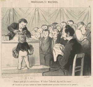 Eerste Grote Prijs voor Wiskunde, M. Cabuchet door Honoré Daumier