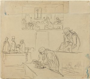 Scène van het tribunaal (Het vonnis)