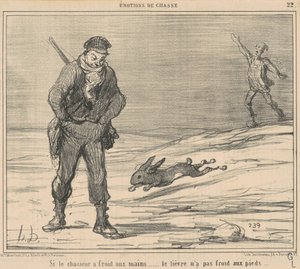 Als de jager het koud heeft... heeft de haas het niet koud... door Honoré Daumier