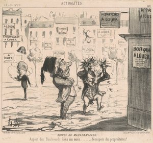 Gevolgen van het Macadamiseren door Honoré Daumier
