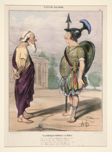 Telemaque teruggebracht naar de deugd. Zijn hart, dat te lang door Eucharis werd bezet door Honoré Daumier