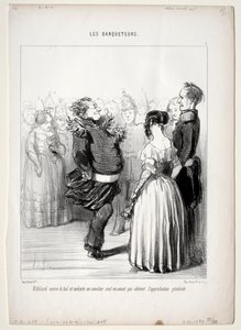 De Feestvierders, plaat 5: Rifolard opent het bal door Honoré Daumier