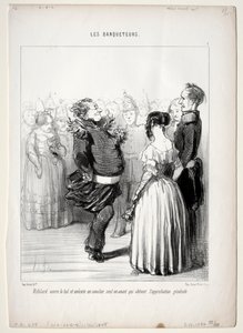 De Banketters, plaat 5: Rifolard opent het bal, 1848 door Honoré Daumier