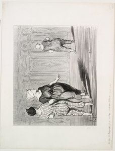 De Baders, plaat 15: Het is haar weer, een mooie mode, Madame Coquardeau! door Honoré Daumier