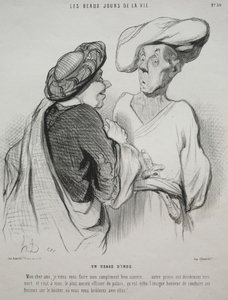 De Mooie Dagen van het Leven, plaat 30: Een Indiaanse gewoonte, 1844 door Honoré Daumier