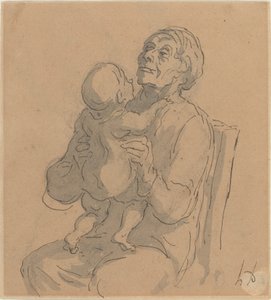De Grootmoeder door Honoré Daumier