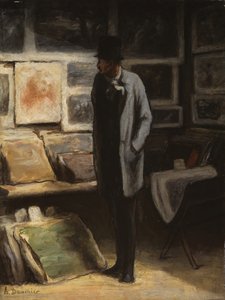 De prentverzamelaar, ca. 1857-63 door Honoré Daumier
