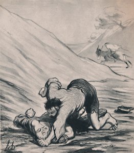 De rovers en de ezel, ca. 1860s, 1946 door Honoré Daumier