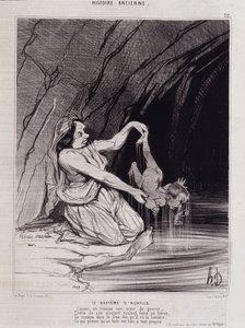 De doop van Achilles - in Charivari ca.1840 - Honore Daumier door Honoré Daumier