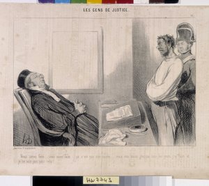 Het volk van gerechtigheid. Cartoon door Honore Daumier (1808-1879), 37,5x28. Uittreksel uit de krant Le Charivari, Musée des Beaux Arts, Palais Longchamp, Marseille. door Honoré Daumier