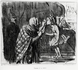 Theaterschets: liefde en moeder (illustratie door Honore Daumier, gepubliceerd in Charivari, gedateerd 19 december 1853) door Honoré Daumier