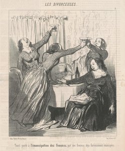 Toast op de emancipatie van vrouwen... door Honoré Daumier