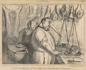 Verdriet van de slagers van Parijs ... door Honoré Daumier