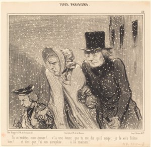 Je irriteert me, mijn vrouw!... het is al een uur... door Honoré Daumier