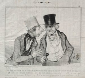 Types Parisiens, plaat 26: Ja, Meneer, uw respectabele uitstraling moedigt me aan... door Honoré Daumier