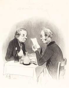 Een magere maaltijd door Honoré Daumier