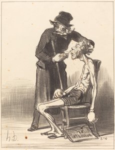 Een ongelukkige worstelaar door Honoré Daumier