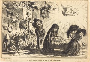 Een Kwartier na Zijn Dood Was Hij Nog Steeds Levend door Honoré Daumier