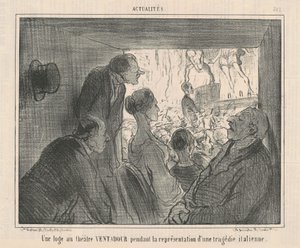 Een loge in het theater Ventadour door Honoré Daumier