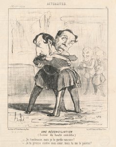 Een Verzoening, scène van hoge komedie door Honoré Daumier