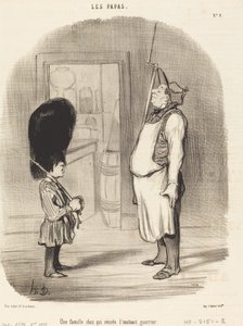 Een Familie bij wie het Oorlogsinstinct Huist door Honoré Daumier