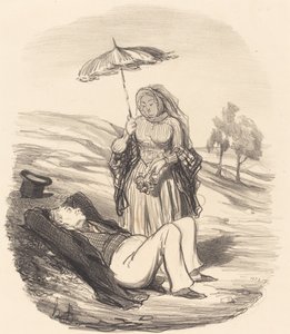 Een echtelijke wandeling door Honoré Daumier