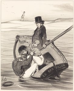 Een opstand aan boord door Honoré Daumier