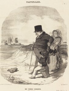 Een verschrikkelijke ontmoeting door Honoré Daumier