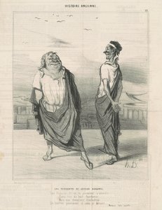 Une rencontre de jouyeauz augures door Honoré Daumier