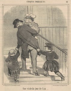 Een nieuwjaarsbezoek door Honoré Daumier