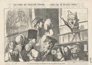 Villageois économes se contentant ... ; A la campagne, pas de grèves de cochers ... door Honoré Daumier
