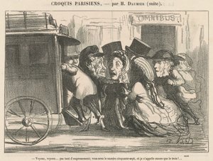 Laten we zien... niet zo haastig... door Honoré Daumier