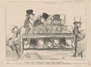 Uitzicht... en hoogte van... omnibus van de boulevard... door Honoré Daumier