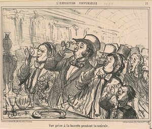 Gezicht genomen bij de drinkplaats tijdens de hittegolf door Honoré Daumier