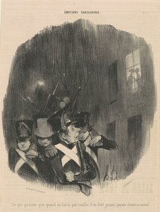 Wat bewijst dat wanneer men...patrouille... door Honoré Daumier