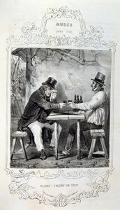 Illustraties over ideeën en legendes Philipon onder de titel Les Cent en Robert Macaire