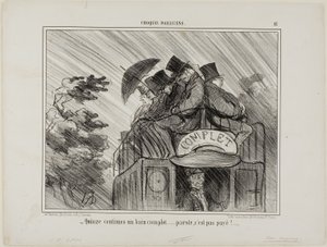 "- Slechts 15 cent voor een volledig bad.... wat een deal!," plaat 12 van Croquis Parisiens door Honoré Victorin Daumier
