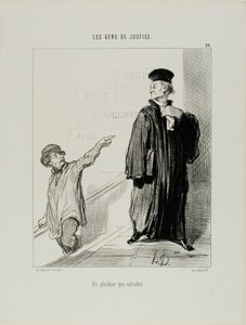 Een nogal ontevreden procespartij, plaat 26 uit Les Gens De Justice door Honoré Victorin Daumier