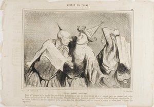 Chinese praatpolitiek. Dankzij de oudheid en de stabiliteit van de grondwet van China is dit land extreem verenigd... het telt slechts iets meer dan 63 politieke partijen. Vaak zie je Chinese burgers heftig discussiëren op openbare door Honoré Victorin Daumier