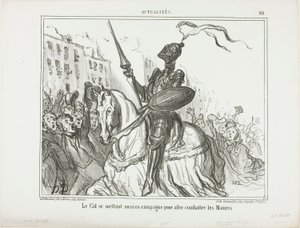 El Cid gaat ook het veld op om tegen de Moren te vechten, plaat 116 van Actualités door Honoré Victorin Daumier