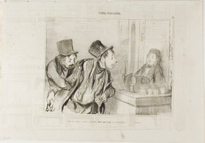 "Is alles betaald En we hebben niemand beledigd... Dag," plaat 31 van Types Parisiens door Honoré Victorin Daumier