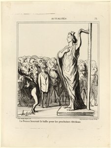 Frankrijk bereidt zich voor om haar kandidaten onder de maat te krijgen, plaat 73 van Actualités door Honoré Victorin Daumier